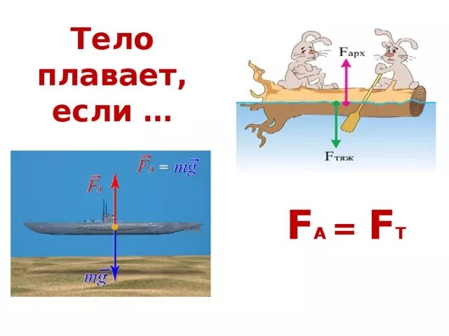 Плавание тел формула. Тело плавает если. Плавание тел. Условия плавания тел. Урок по физике 7 класс плавание тел.