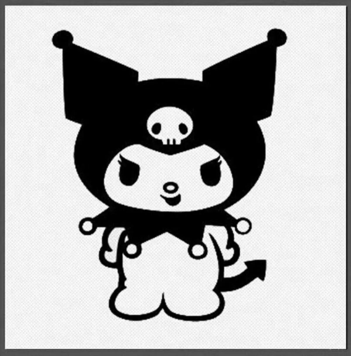 Куроми печатать. Инди КИД Kuromi. Kuromi hello Kitty черно белая. Китти Kuromi инди КИД Стикеры. Kuromi hello Kitty Стикеры.