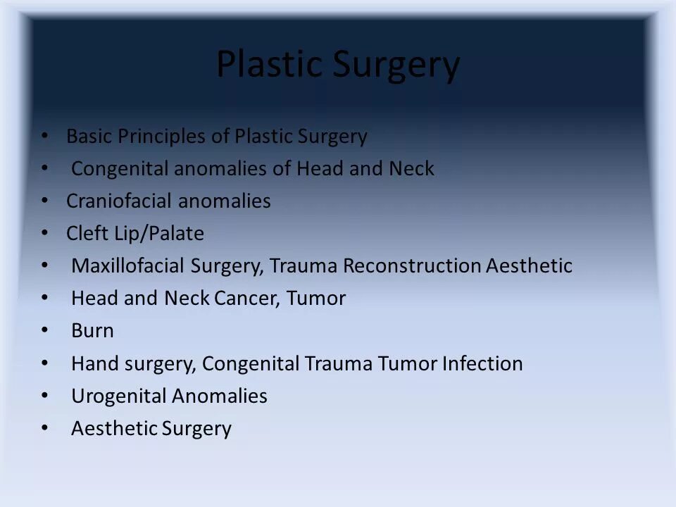 Plastic Surgery questions for discussion.