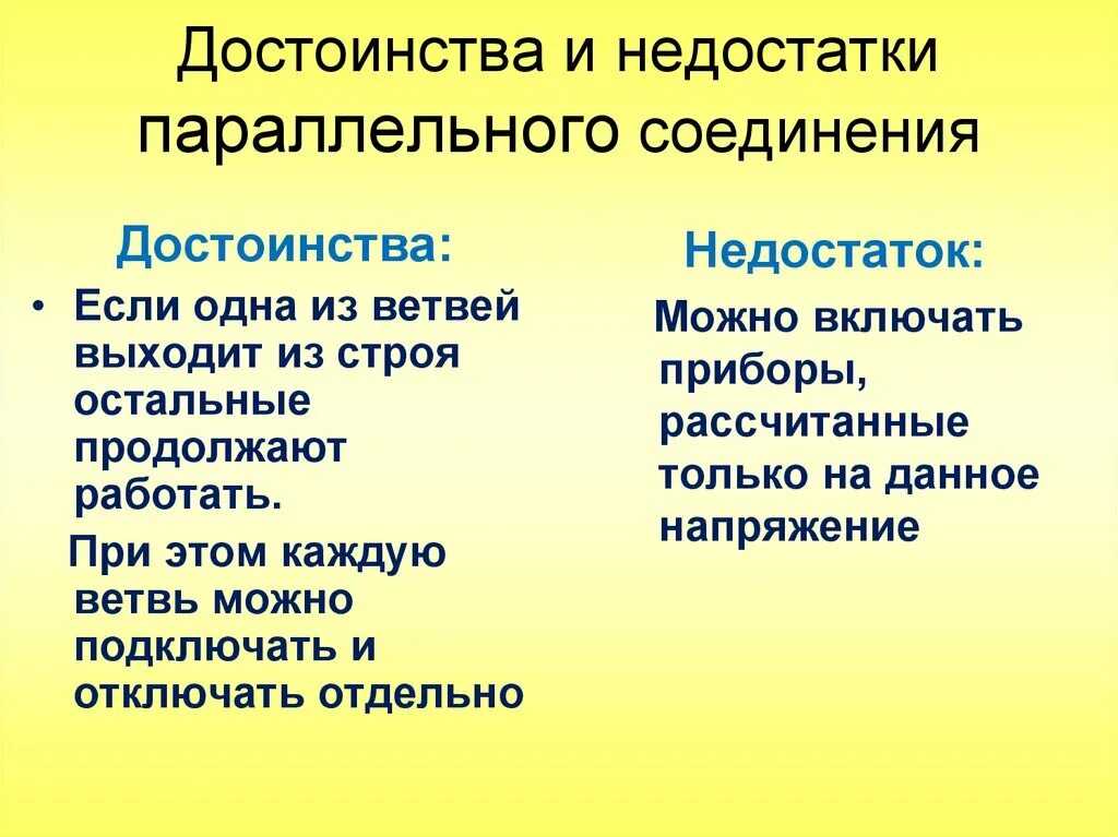 Плюсы последовательного соединения. Преимущества параллельного соединения проводников. Минусы параллельного соединения проводников. Преимущества и недостатки параллельного соединения. Достоинства соединения последовательное и параллельное.