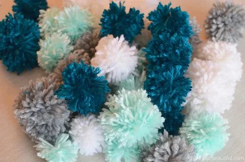 Continue tying on pom poms... 