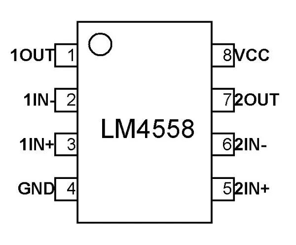 C4558 микросхема схема включения JRC4558 даташит ETC техническое описание радиодетали, описание на русском аналог