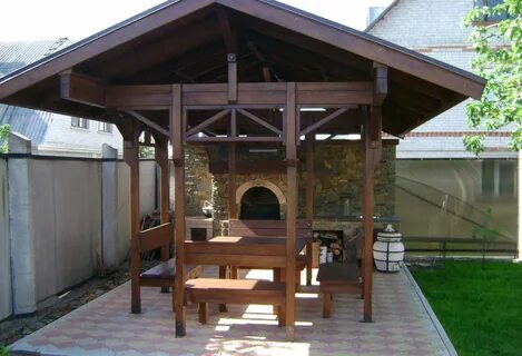 Мангальная рядом с беседкой