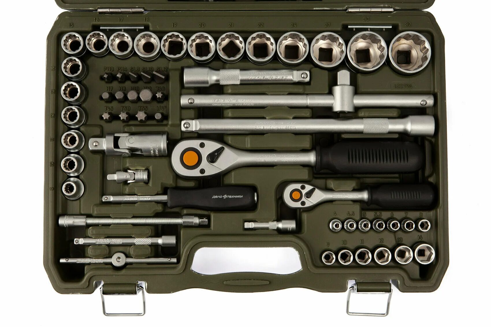 Набор двенадцатигранных головок. Набор головок дело техники 622794. 622794 Дело техники. Набор дело техники 94 предмета. Набор двенадцатигранных головок 1/2.