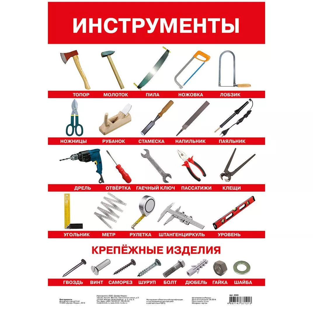 Инструменты виды список