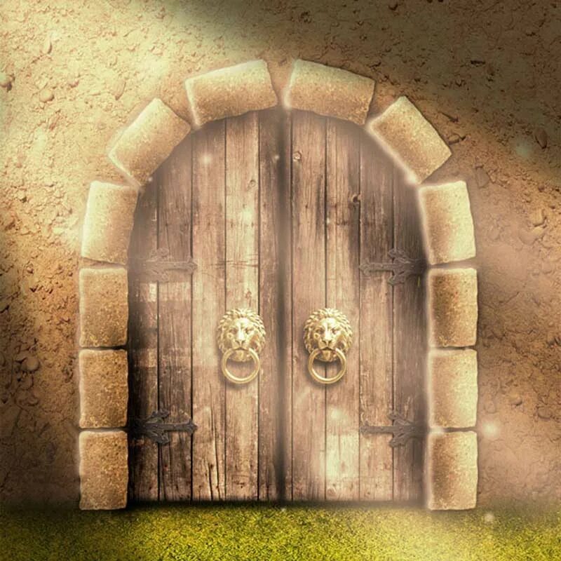 Открытая дверь в сказку. Сказочная дверь. Волшебные ворота. Старинные ворота. Ворота в сказку.