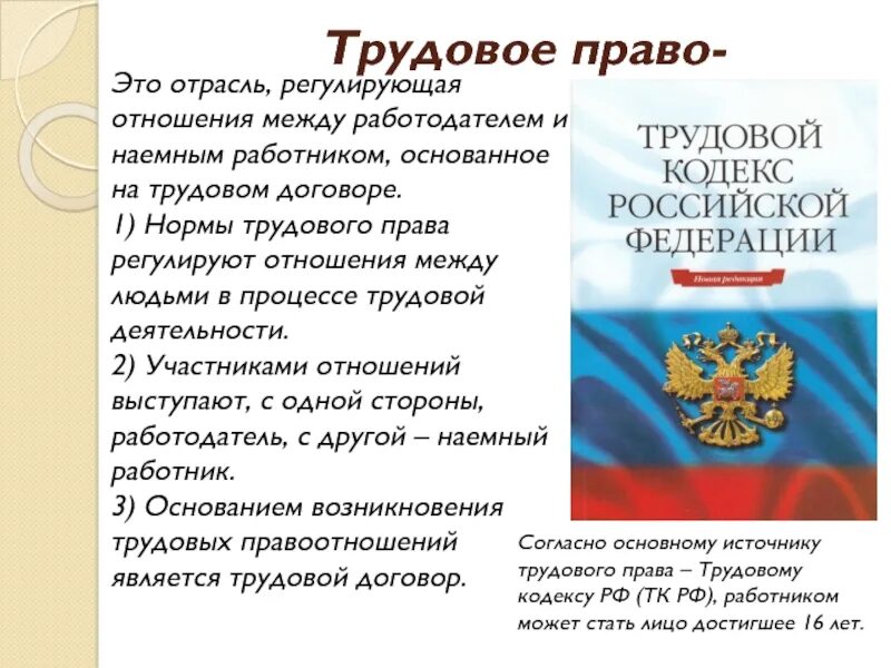 Нормы трудового законодательства рф. Нормы регулирующие трудовые отношения. Какие отношения регулируются нормами трудового законодательства.