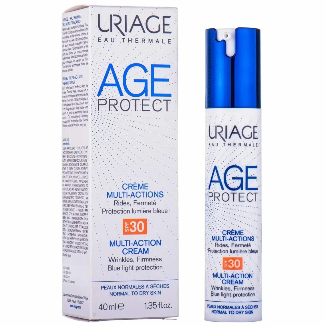 Урьяж эйдж Протект крем. Uriage age protect Multi-Action Cream SPF 30. Урьяж эйдж Протект крем для лица дневной многофункциональный 40мл. Урьяж набор эйдж Протект. Age protect