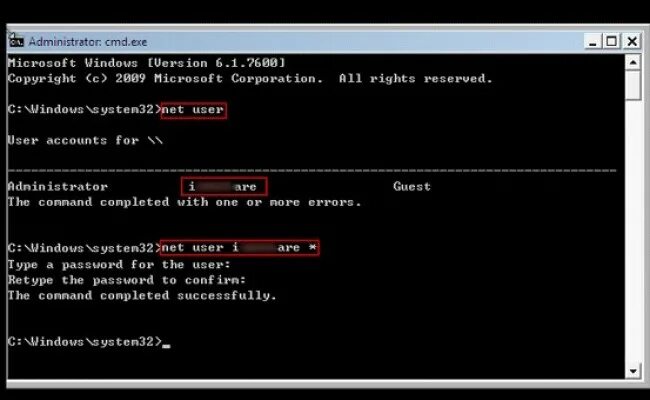 Cmd пароль. Пароль администратора в безопасном режиме Windows 7. Сброс пароля в Windows 7 через командную строку. Сбросить Windows в командной строке. Забыли пароль админа