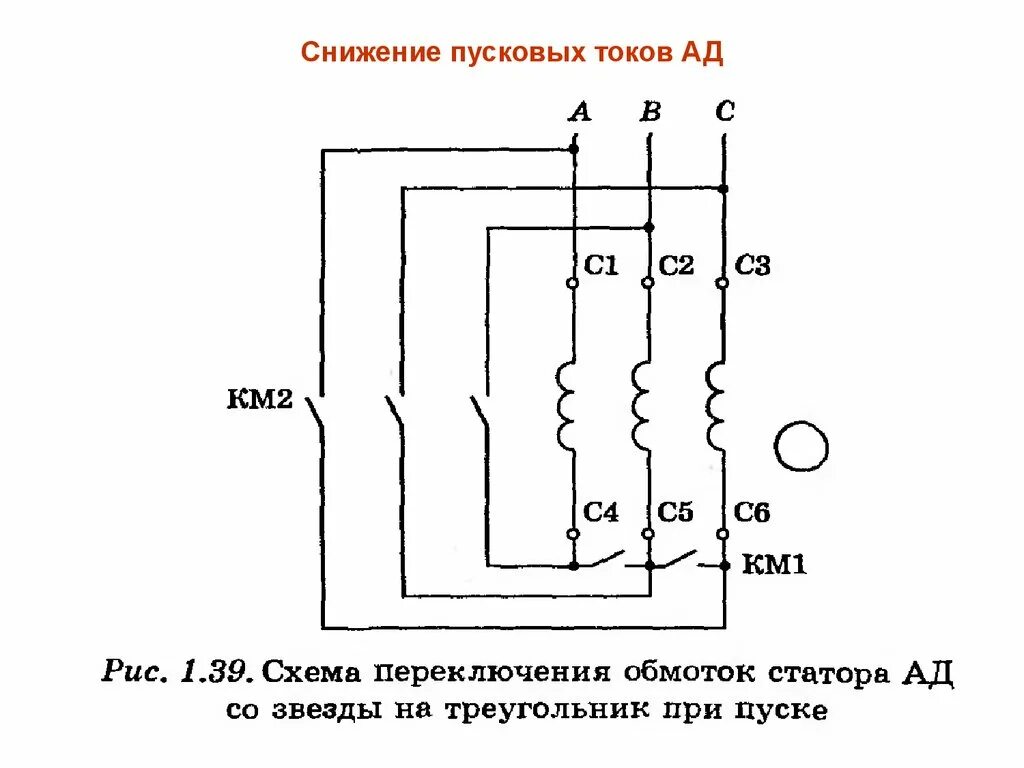 Переключение обмотки статора со звезды на треугольник. Схема переключения обмоток двигателя со звезды на треугольник. Пуск электродвигателя со звезды на треугольник. Схема пуска двигателя звезда треугольник. Переключение с треугольника