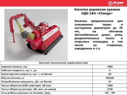 Характеристика косилок