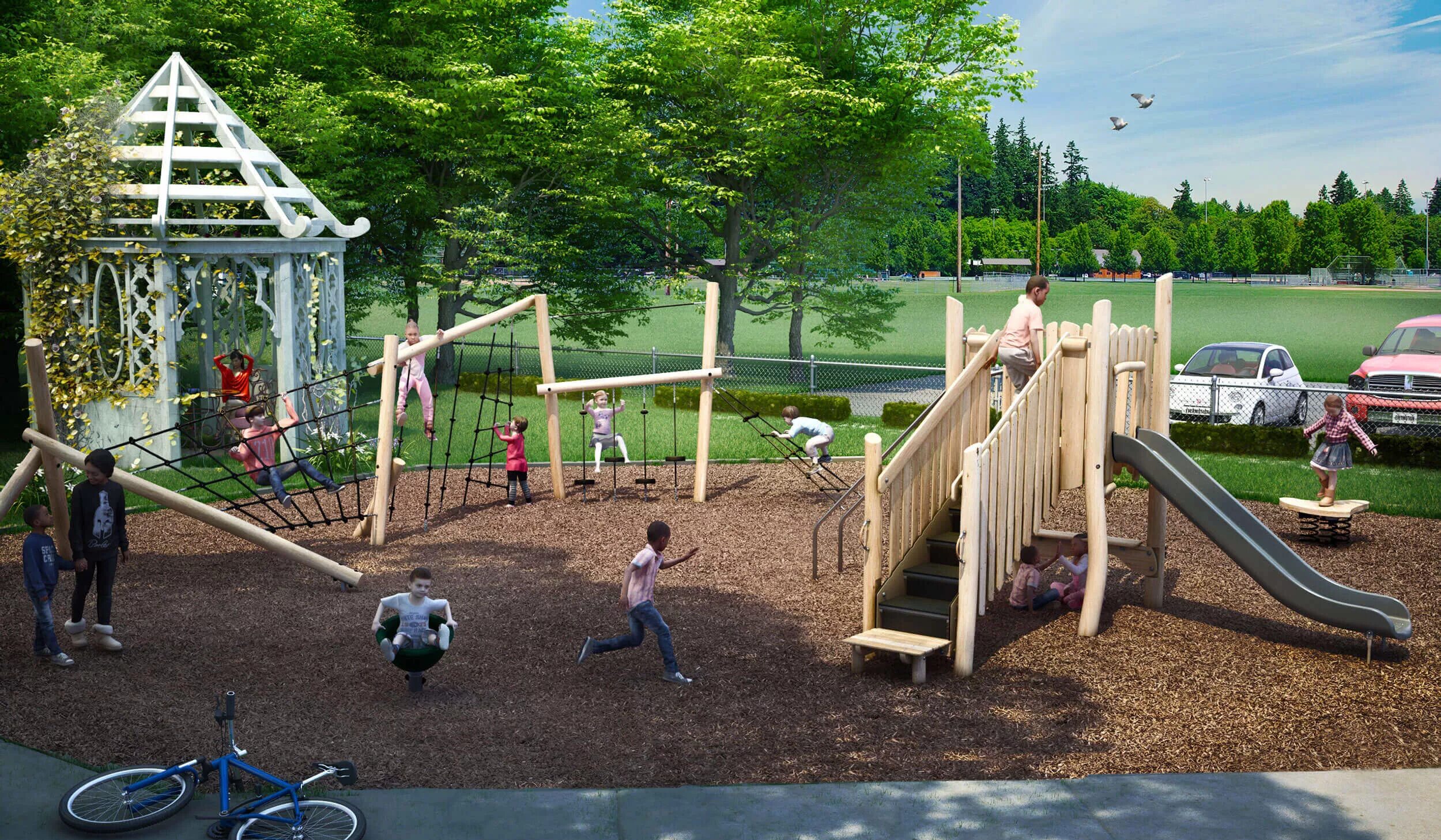 Детская площадка дорогая. Компан Робиния. Kompan детские площадки. Современные площадки для детей. Дизайнерские детские площадки.