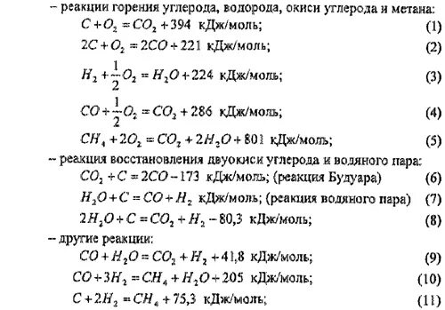 Горение газа химическая реакция