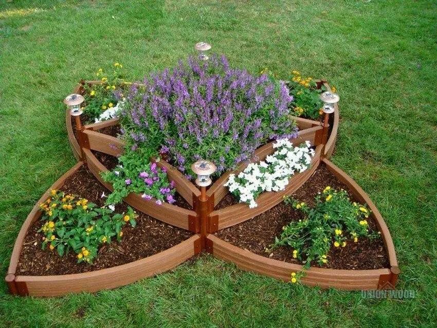 Плетеные грядки. Садовые клумбы. Круглая грядка для цветов. Высокие клумбы. Красивые грядки на даче.
