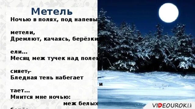 Ночью в полях под напевы метели дремлют качаясь Березки и ели. Метель Бунин стих. Текст после ночной вьюги