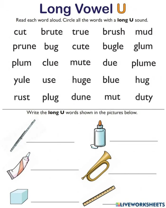 Short and long Vowels. Long u Phonics. Worksheets чтение. Чтение long u Worksheets.