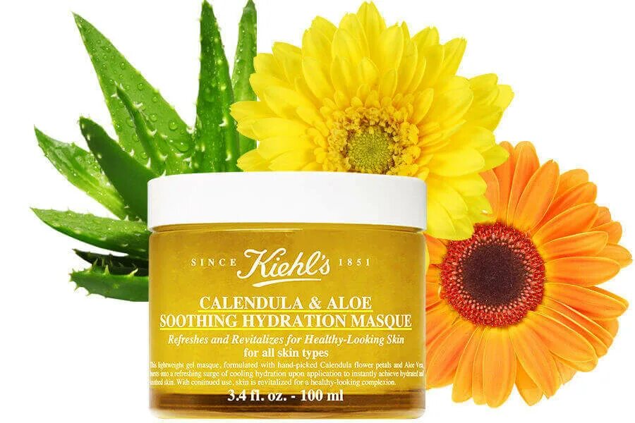 Календула алоэ. Маска с календулой Kiehls. Килс маска с календулой. Kiehl's Calendula Aloe Soothing Hydration Masque. Маска для лица Calendula.