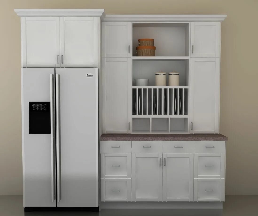 Шкаф для кухни фото. Буфет с холодильником. Буфет с холодильником для кухни. Отдельно стоящий шкаф на кухне. Кухня буфет со встроенной техникой.