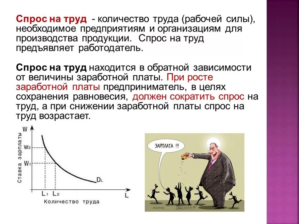 Спрос на труд. Закон спроса и предложения на рынке труда. Спрос и предложение труда. Величина предложения на рынке труда. Зарплата зависит от количества