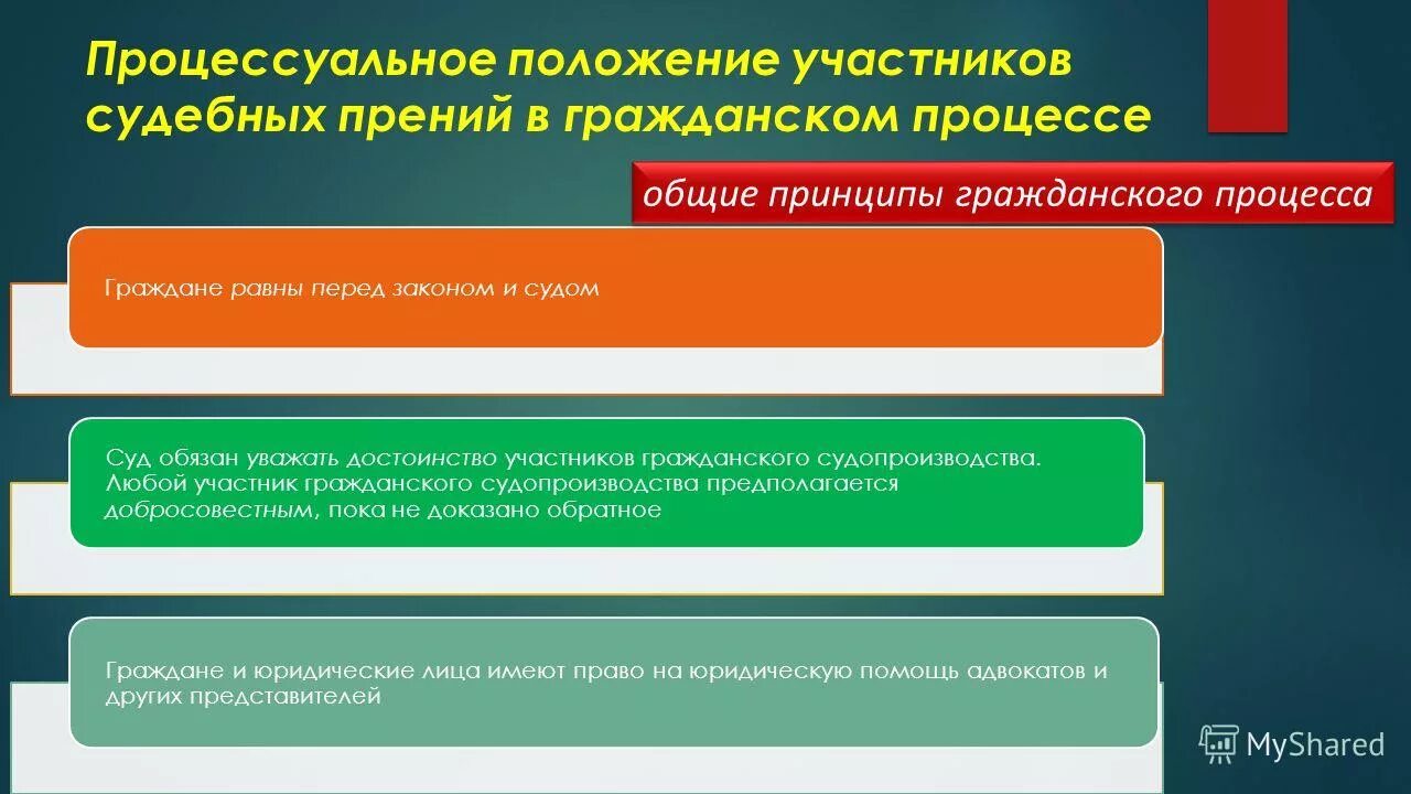 Участники гражданского судебного процесса. Стороны гражданского процесса. Процессуальное положение участников гражданского процесса. Процессуальное положение гражданского истца.