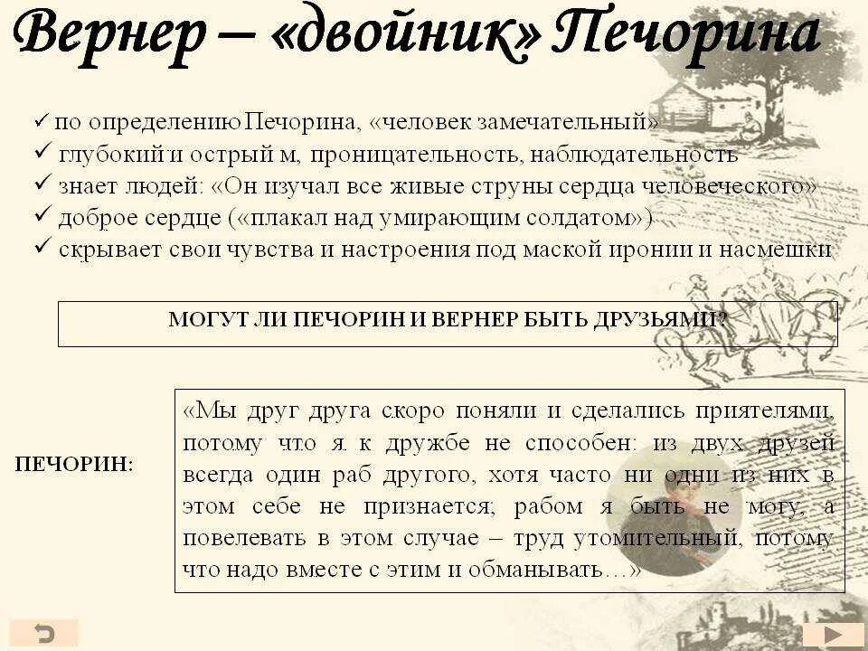 Какую роль играет вернер в поединке. Вернер двойник печорина. дружба в жизни печорина и грушницкого. характер печорина. дружба в жизни печорина.