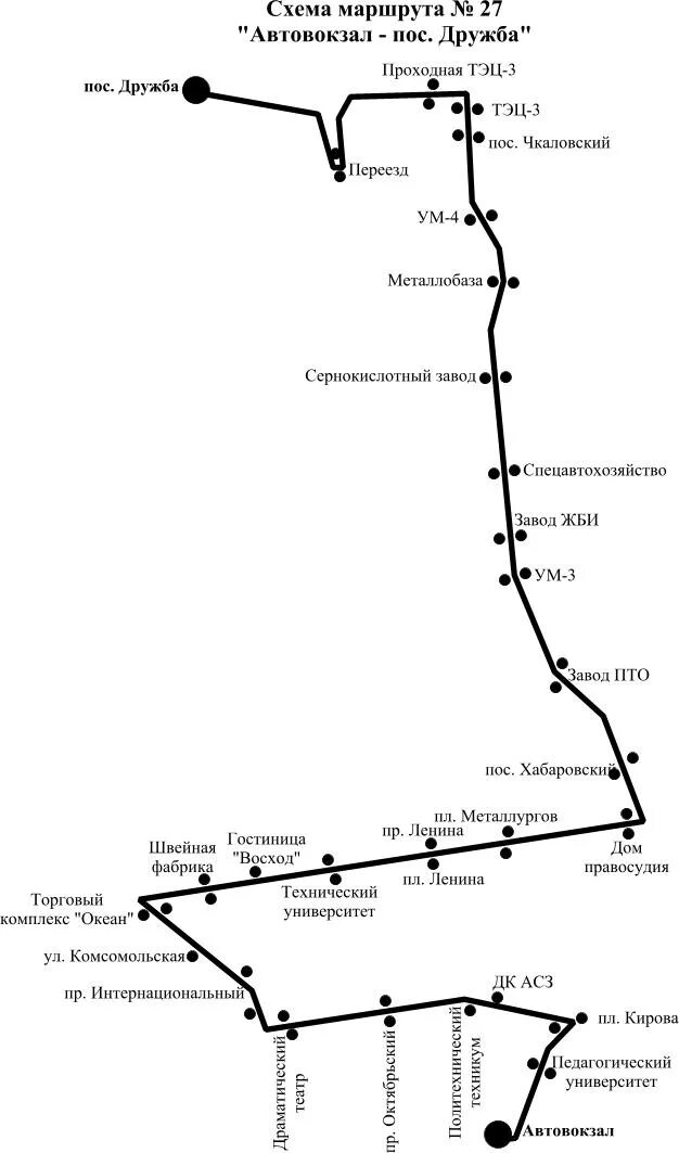 Карта автобусов комсомольск