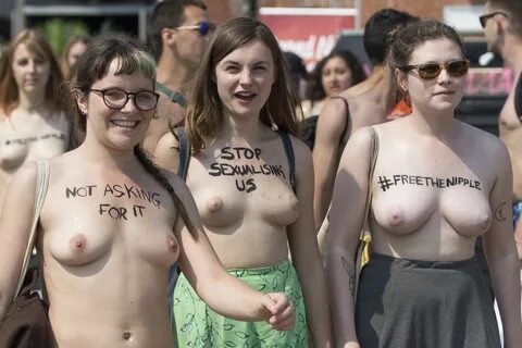 Women wrote messages on their chests in protest against social media sexual...