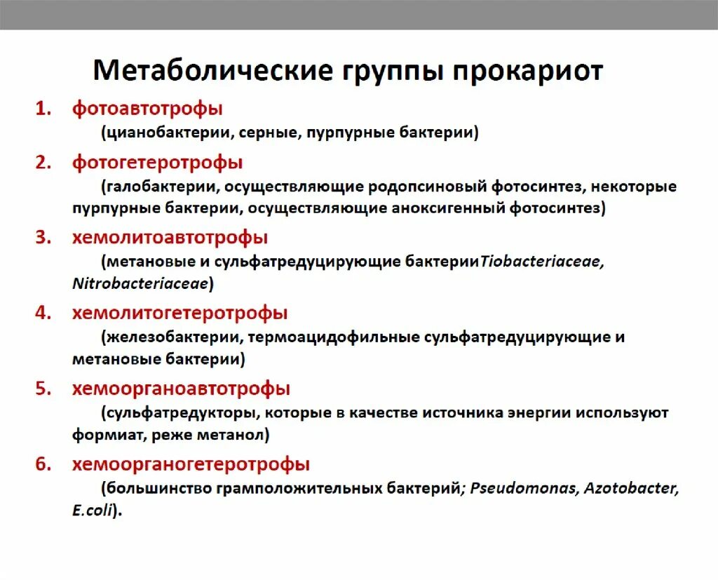 Питание бактерий прокариот. Метаболические группы прокариот. Хемоорганоавтотрофы. Хемоорганоавтотрофы представители. Фотогетеротрофы примеры.