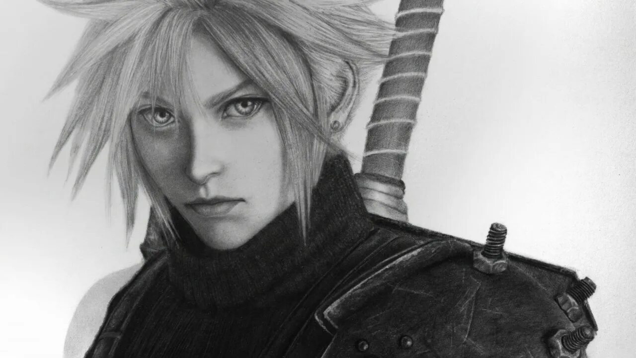 Клауд Страйф чб. Cloud Strife Remake. Cloud Strife чб. Рисунки FF.