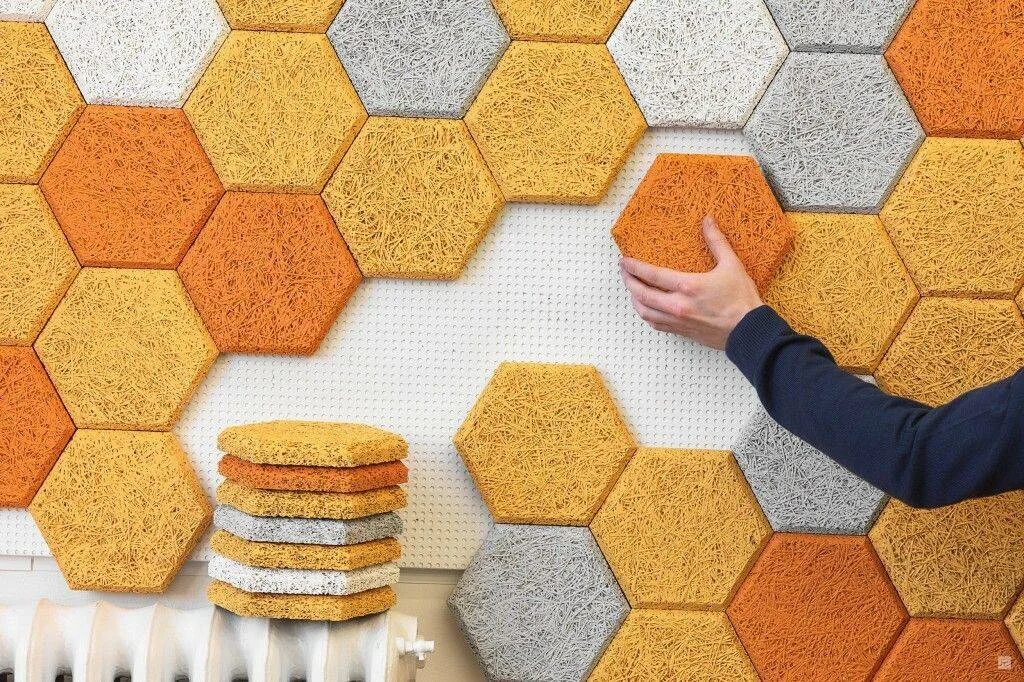 Гексагон панели звукопоглощающие. Hexagon акустические панели. Отделочные материалы. Декоративные отделочные материалы. Живые строительные материалы