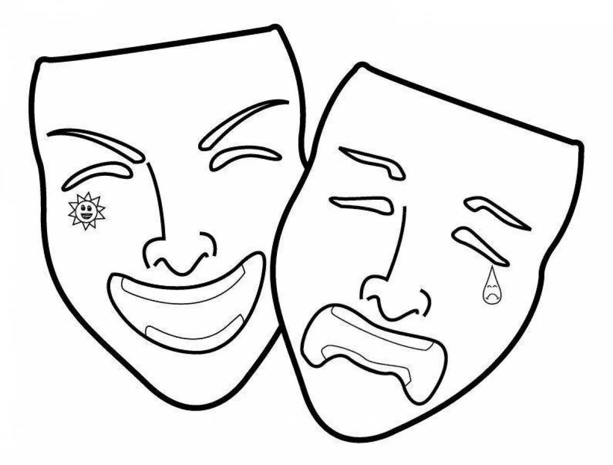 Театральные маски. Рисование Театральная маска. Театральная маска контур. Маски для театра раскраски. Театральные маски для вырезания