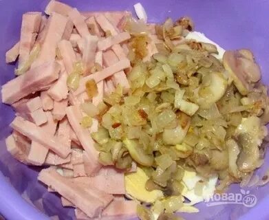 Рецепт салата ветчина курица грибы