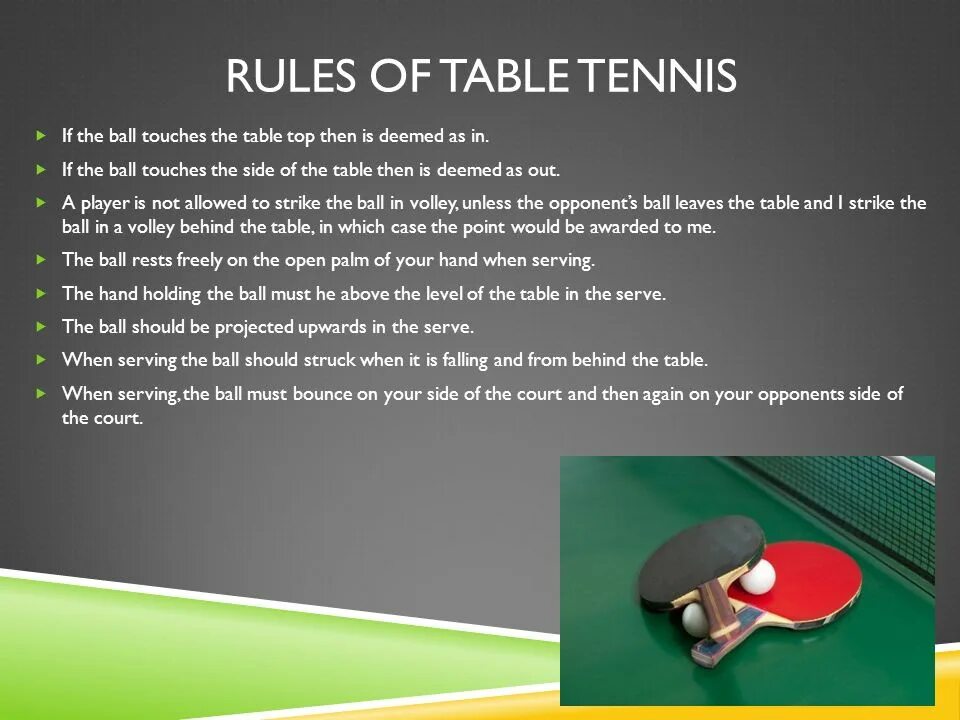 Игра настольный теннис размер какой. Настольный теннис. Правила тенниса на английском. Правила настольного тенниса на английском. Пинг понг теннис на английский.