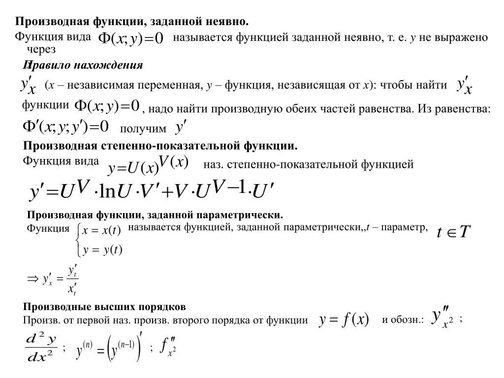 Нахождение заданных функций. Производная 2 порядка функции заданной неявно. 12. Производная неявной функции. Производная неявно заданной функции многомерной. Производная функции заданной параметрически и неявно.