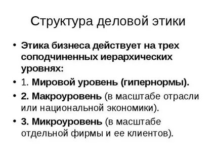 Этика бизнеса план