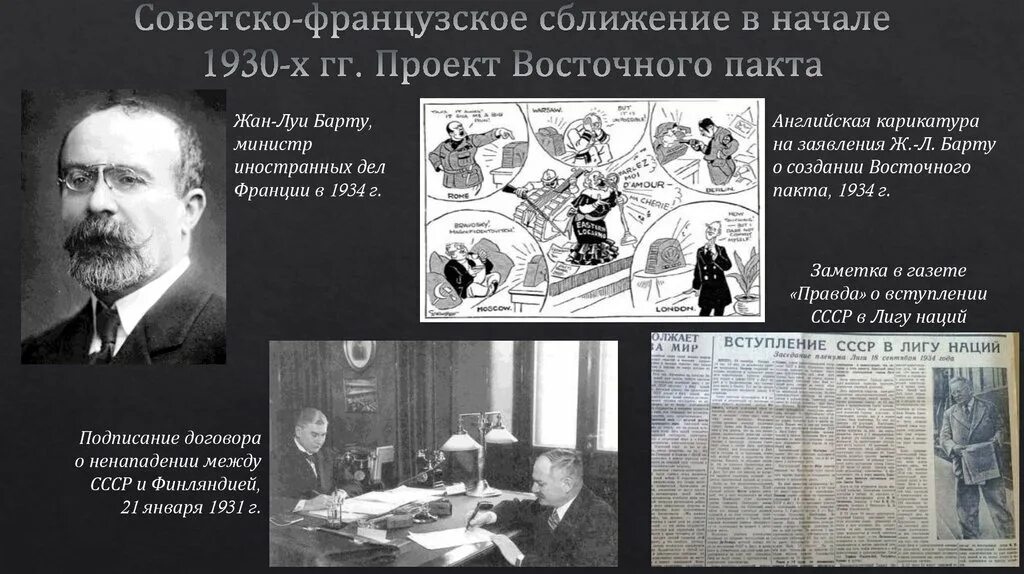 Советско-французское сближение. Восточный пакт 1934. Проект восточного пакта.