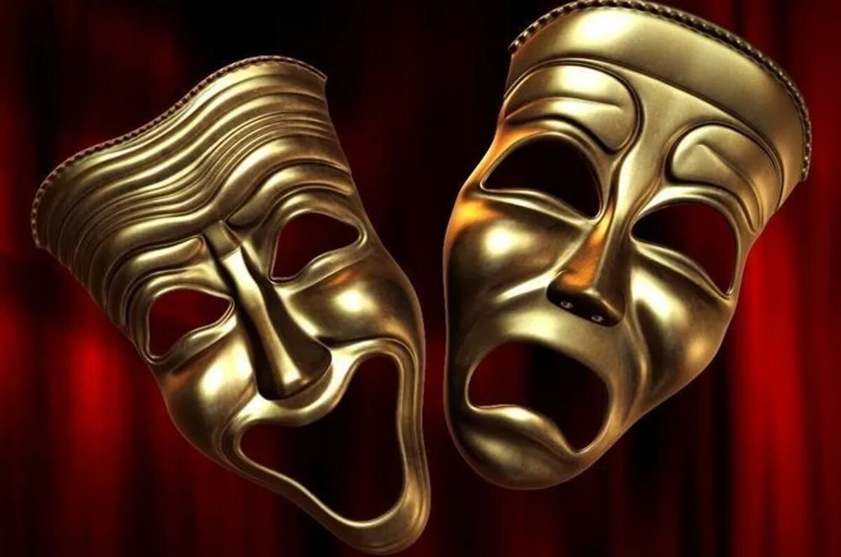 Мельпомена и талия маски театр. Театральные маски. Маски символ театра. Маска трагедии и комедии.