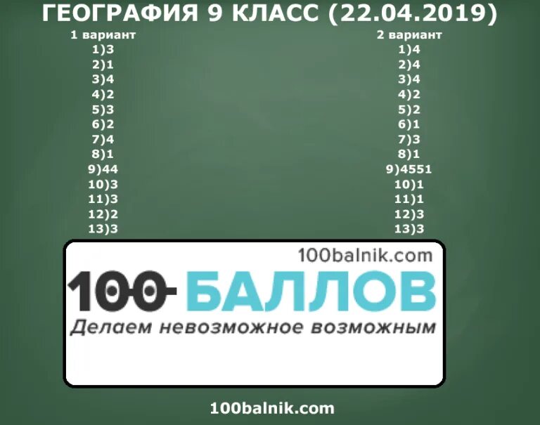 Ответы по географии 9 класс