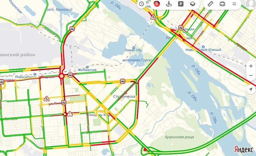 Карта пробок Новосибирска. Левый берег Новосибирск карта. Улицы Новосибирска на левом берегу. Пробки Новосибирск на карте левый берег. Пробки новосибирск левый берег
