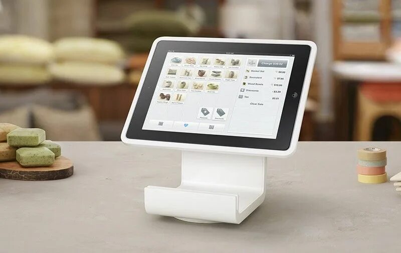 Square stand. Square point of sale. Restaurant POS System Design. IPAD POS Stand. Tablet POS White.