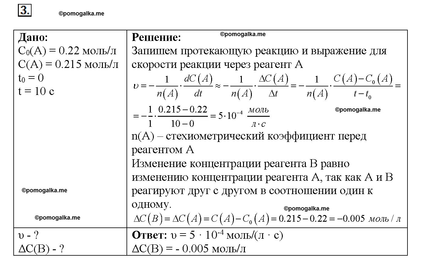 Скорость химических реакций задание