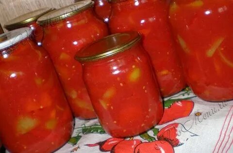 Перец в томатном соке с чесноком