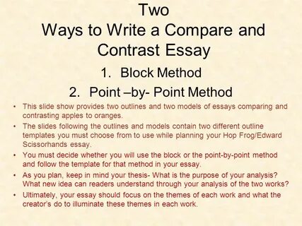 Compare and contrast essay