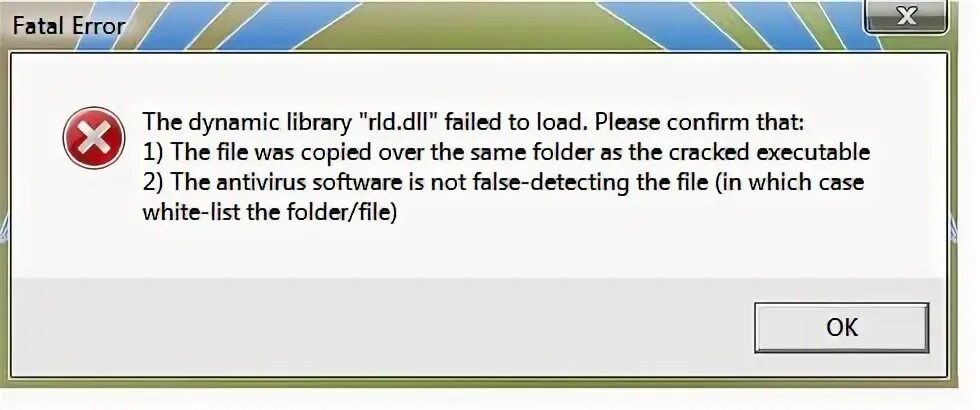 The dynamic library rld dll failed. Dynamic Library.