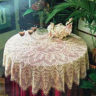 Скатерть спицами