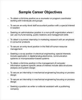 Objectives examples