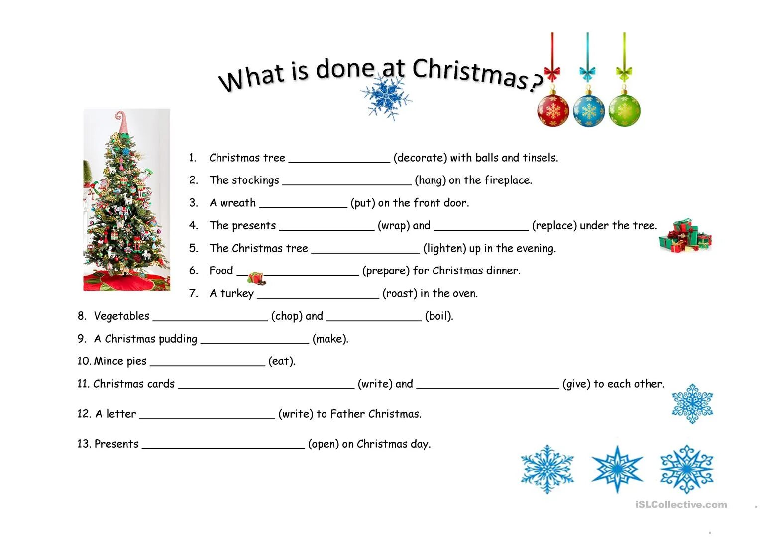 Passive voice present worksheet. Пассивный залог Рождество. Christmas Passive Voice Worksheet. Christmas Worksheets 4 класс. Present simple Christmas Worksheets.