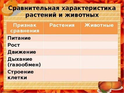 Характеристика растений 9 класс