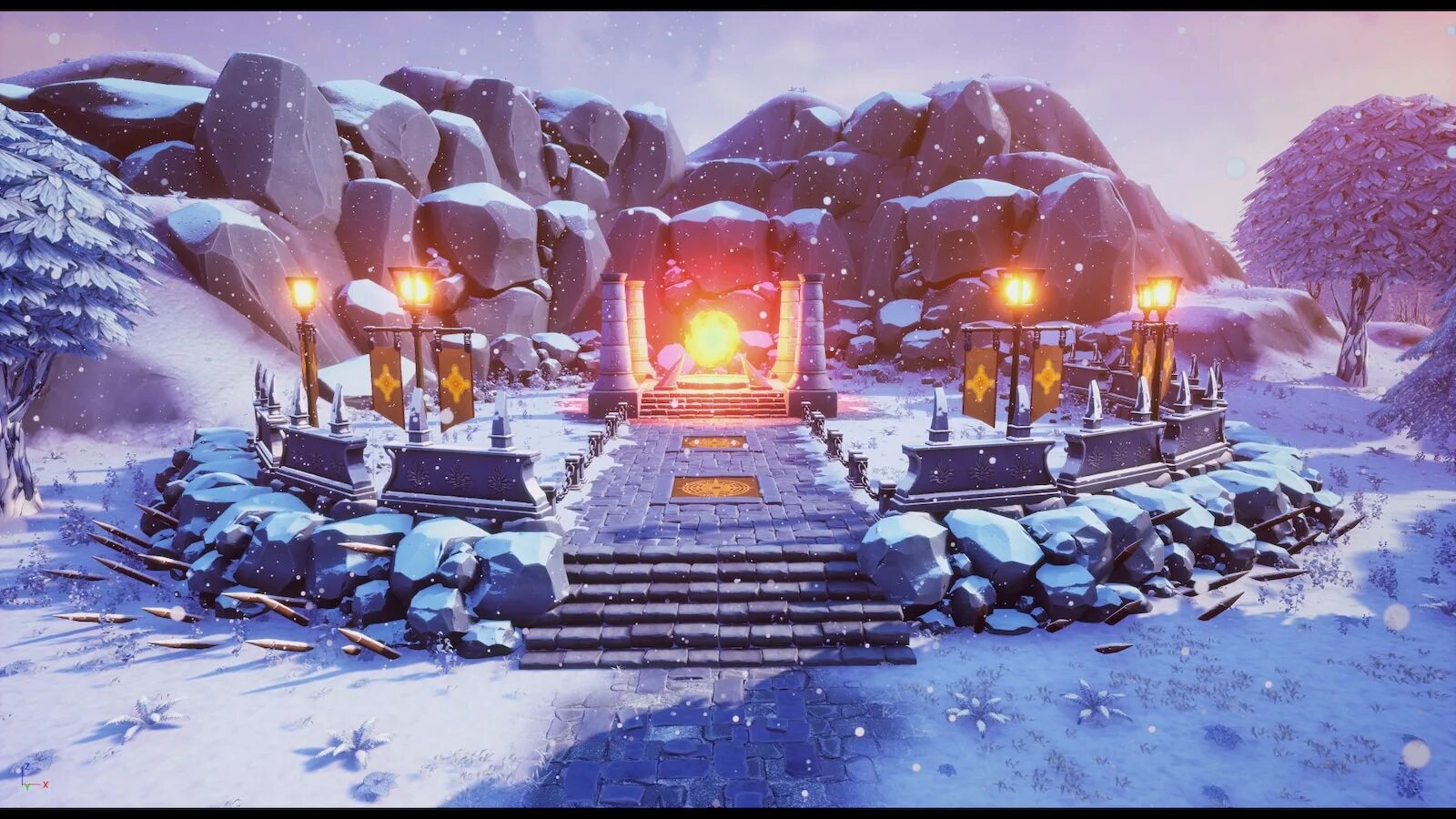 Stylized unreal engine. Stylized snow. mountain stylized. snow polygon. stylized assets.