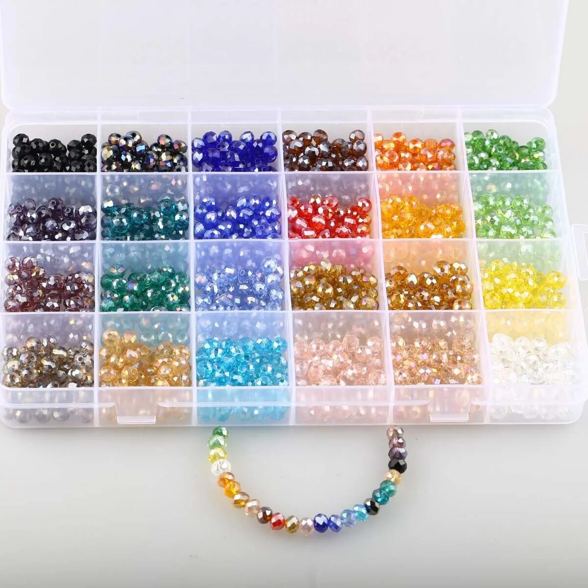 Бусинки рис. Бусины рис. Glass Beads прозрачный. Набор бусин в пластике. Хрустальные бусы разноцветные.